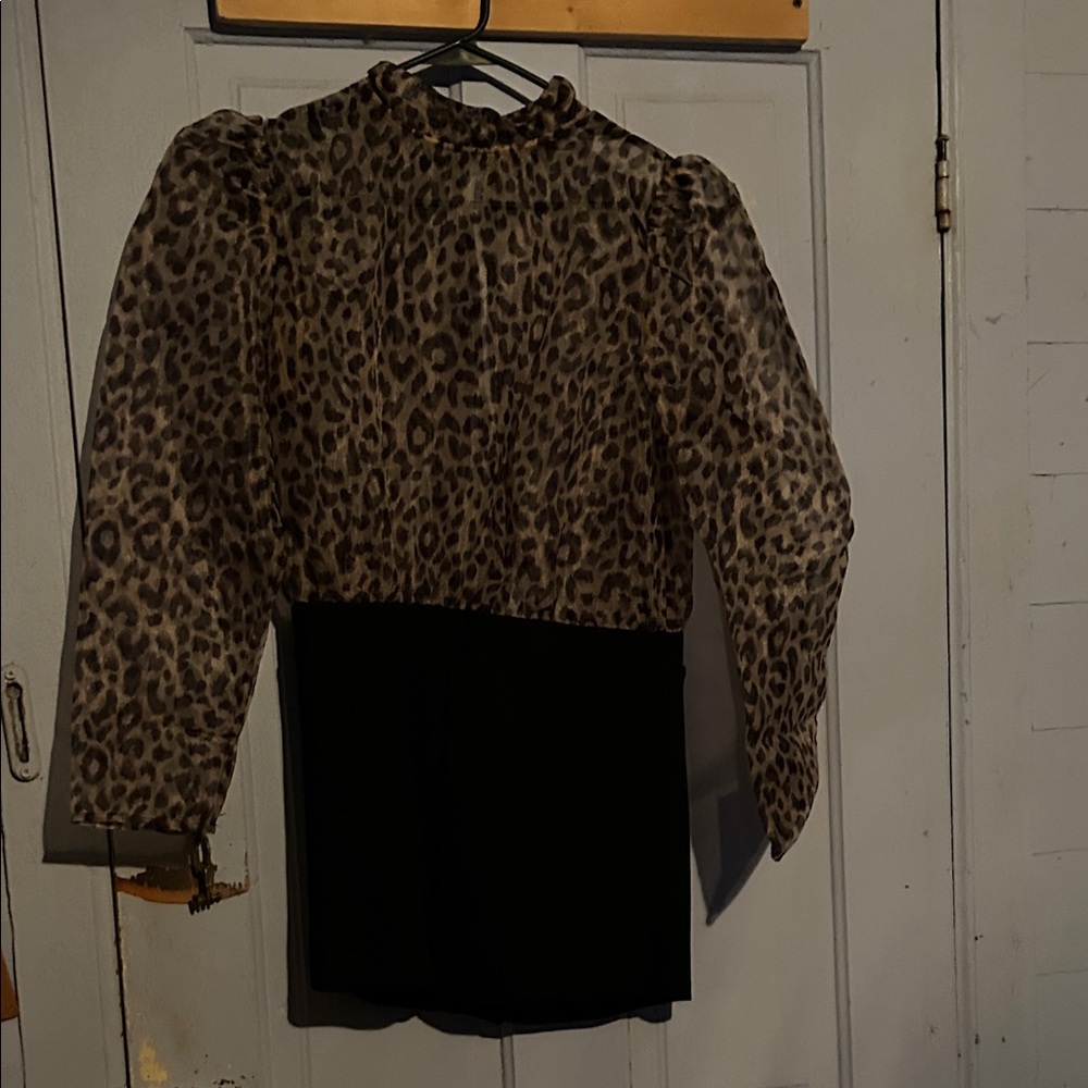 Fashion Nova Leopard and Black Jumpsuit